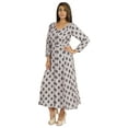 thumbnail image 3 of Bimba Printed Maxi Dress For Women Front Button Placket Ethnic Dress Casual Rayon Dresses, 3 of 7