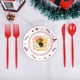 thumbnail image 4 of Platos de papel desechables navideños de 18 y 23 cm | Diseño de copo de nieve | Platos de papel resistentes para fiestas | Vajilla festiva multicolor | Paquetes de 10 para fiestas y eventos, 4 of 6