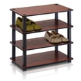 thumbnail image 1 of Furinno 13081DC/BK Turn-S-Tube 4-Tier Shoe Rack, Dark Cherry/Black, 1 of 4