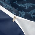 thumbnail image 4 of jejeloiu Artistic Whale Silhouette Twin Duvet Cover,Swirly Marine Print Twin Bedding For Boys,Navy Light Blue,Navy Blue Reversible,2pcs,1 Duvet Cover and 1 Pillowcase, 4 of 6