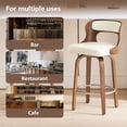 thumbnail image 5 of ClinQ Swivel Bar Stools Set of 3, 26 inch Counter Height Bar Stools with Bentwood Legs and Back, PU Leather Seat, White, 5 of 7