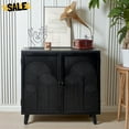thumbnail image 2 of GZXS 31" Accent Cabinet with Embossed Geometric Doors, Contemporary Wooden Buffet Console Sideboard for Small Spaces, Black, 2 of 8