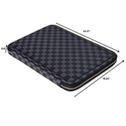 Daisy Rose Protective Laptop Sleeve Case for 13 Inch Laptop with Slip Pocket - Luxury PU Vegan Leather Shock Absorbant Hard Case for Work and School (Black)