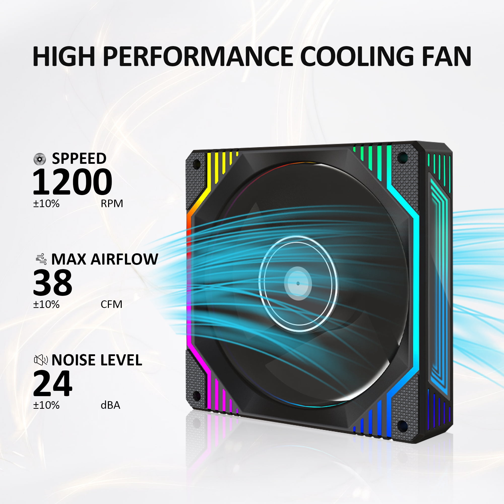 PANO-MOUNTS 120mm Black Infinity Mirror RGB Fans 12V 6Pin Quiet Gaming PC Computer LED CPU Cooler Chassis Case Fans With Adjustable Color Controlled By Remote 3-Pack
