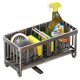 thumbnail image 1 of Apuakthei Soporte de esponja para fregadero de cocina, organizador de esponja para platos de acero inoxidable 304 inoxidable con divisor, 1 of 7