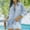 Light Blue, variant on Denim Shirts for Women Retro Chambray Western Long Sleeve Button Down Tops Fall Trendy Collared Casual Jean Jackets with Pockets