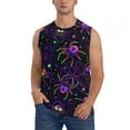 thumbnail image 2 of Lsque Multi-colored Spiders Print Men's Cotton Blend Sleeveless Muscle Shirts (S-3XL)- Moisture Wicking, Odor Protection, UPF 30+,Large, 2 of 8