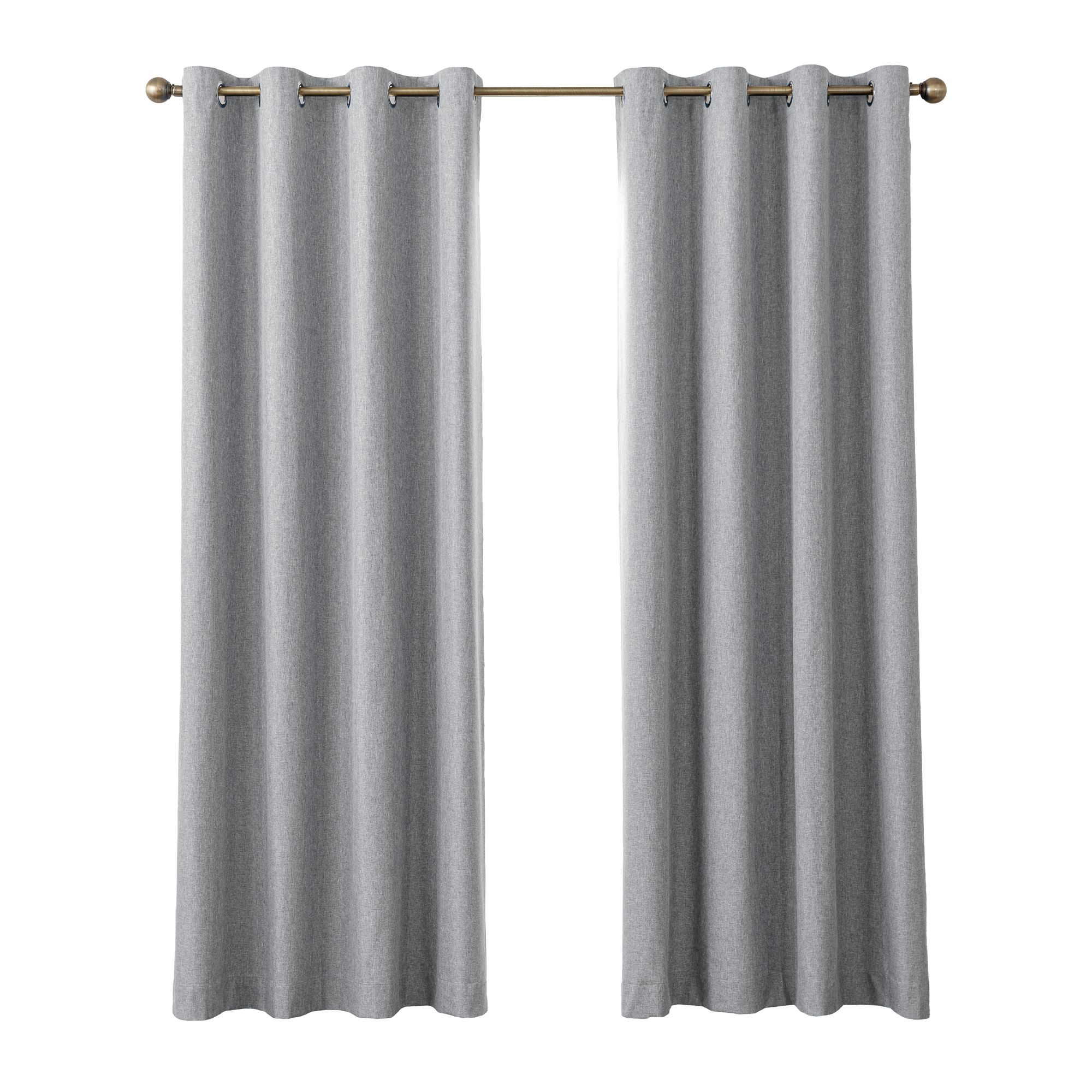 Sleep Zone Linen Look 100% Blackout Curtains for Bedroom Windows Living Room Darkening Thermal Insulated Drapes 2 Panels, 52" x 84" Dark Grey