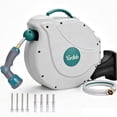 thumbnail image 1 of Yardlab Retractable Garden Hose Reel 66ft  x 1/2 inch Wall Mounted, 10-Function Sprayer Nozzle, Auto Rewind System with Any Length Lock & 180°Swivel Bracket, 1 of 10