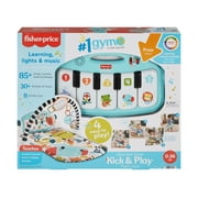 Fisher-Price Glow and Grow Kick & Play Piano Gym Baby Playmat with Musical Learning Toy, Blue