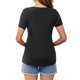 thumbnail image 3 of INSPIRAR CHIC Blusa de Maternidad de Manga Corta con Cuello Redondo Diseño Arrugado Camiseta de Maternidad con Cintura en Capas Negra Grande, 3 of 6