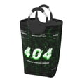 thumbnail image 1 of DouZhe Panier à Linge Rectangulaire 50L, Code Réseau 404 Imprimés Imperméable Pliable avec Poignées en Aluminium, 1 of 6