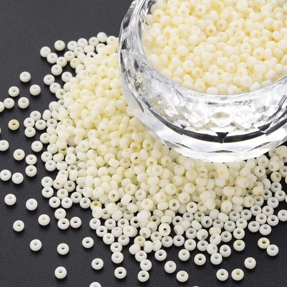 1Bag 13/0 Glass Seed Beads Macaron Color Round Hole Round Light Goldenrod Yellow 13/0 2~2.3x1.5mm Hole: 0.8mm 450g/bag
