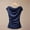 Navy Blue, variant on Morttic Women‘s Luxury Satin Draped Neck & Side Ruching Slim-Fit Short Sleeve Elegant Solid Color Blouse Navy Blue，XL