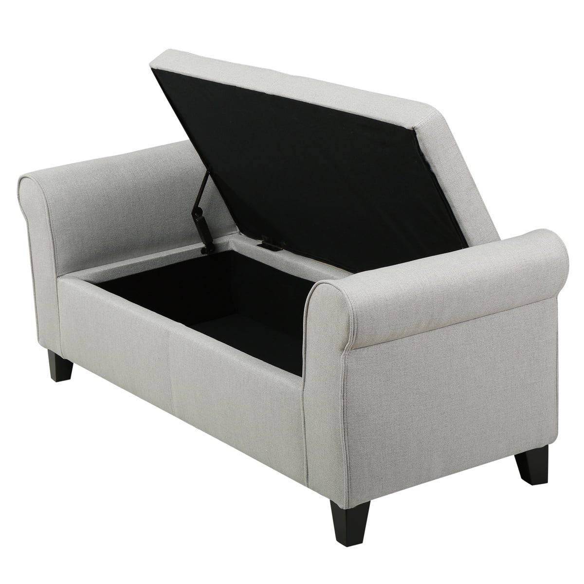Kepooman Home Fabric Storage Bench, Ottoman Storage Chest with Arms for Home, Bedroom, Living Room, Light Grey Kepooman Home Fabric Storage Bench, Ottoman Storage Chest with Arms for Home, Bedroom, Living Room, Light Grey