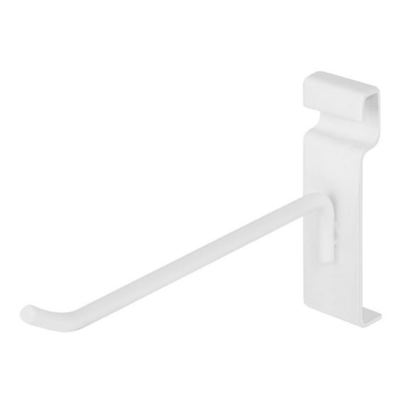 SSWBasics 6 Inch White Grid Wall Hooks for Retail Thrift Boutique Home Garage - Durable Sturdy Wire Gridwall Hooks Pack of 50 - Versatile Grid Wall Hook