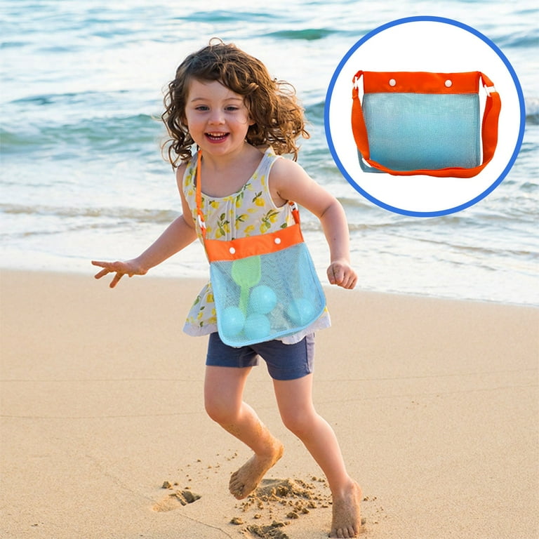 YAMB Colorful Mesh Beach Bags Seashell Bag for Kids,Portable