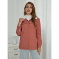 thumbnail image 4 of Eilly Bazar Corduroy Coat for Women Long Sleeve Button Front Female Fleece Jacket Coat Rusty Rose S, 4 of 5