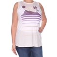 thumbnail image 3 of Carbon Copy Womens Split Back Tank Top, White, Large, 3 of 4