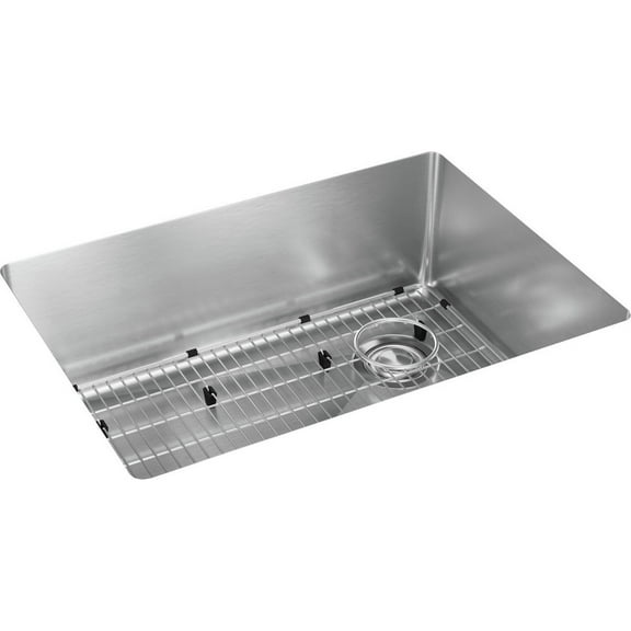 Elkay Crosstown Stainless Steel 25-1/2" x 18-1/2" x 9", Single Bowl Undermount Sink Kit