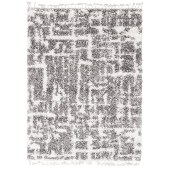 Grammercy Urban Cream, Dark Grey Polypropylene Shag 3'11" x 5'11"