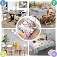 thumbnail image 4 of Pioneer Flower Floral Print Pattern Square Tablecloth,Waterproof Square Table Cover,Wipeable Spillproof Washable Table Cover for Home Kitchen Party Decor 60"x60"(152x152cm), 4 of 6