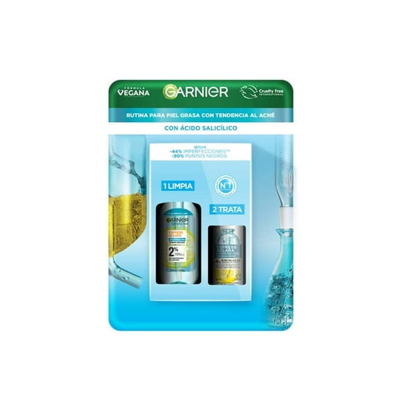 Set De Rutina Piel Grasa Garnier Limpiador 200ml -Serúm 30ml
