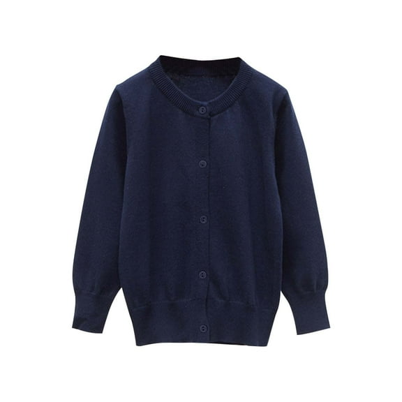 FAIWAD Toddler Boys Girls Cardigan Long Sleeve Button up Solid Color School Uniform Knit Sweaters