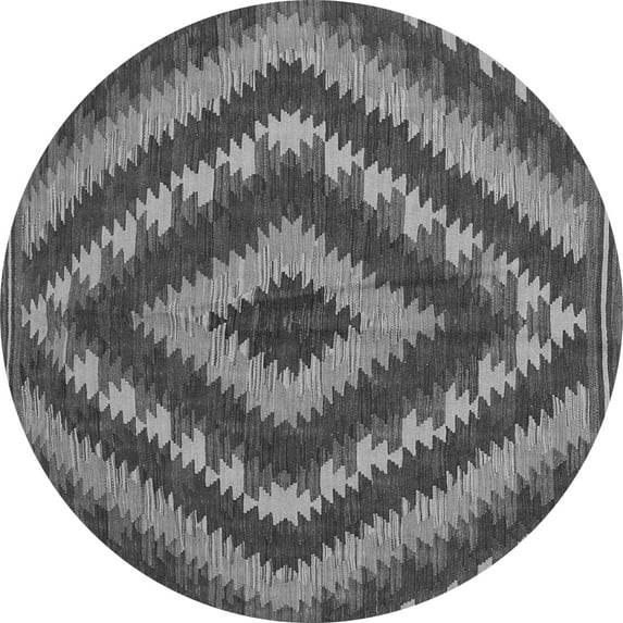 Ahgly Company Indoor Round Southwestern Gray Country Area Rugs, 7' Round
