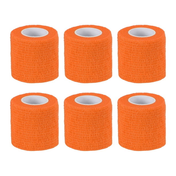 2" x 177" 6 Pcs venda adhesiva elástica autoadhesiva cinta deportiva naranja
