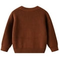 thumbnail image 3 of Girls Sweaters Girls Knit Sweaters Pullover With Handmade Embroidery Cozy Winter Fall Baby Sweater Coffee 1 Years-2 Years, 3 of 6