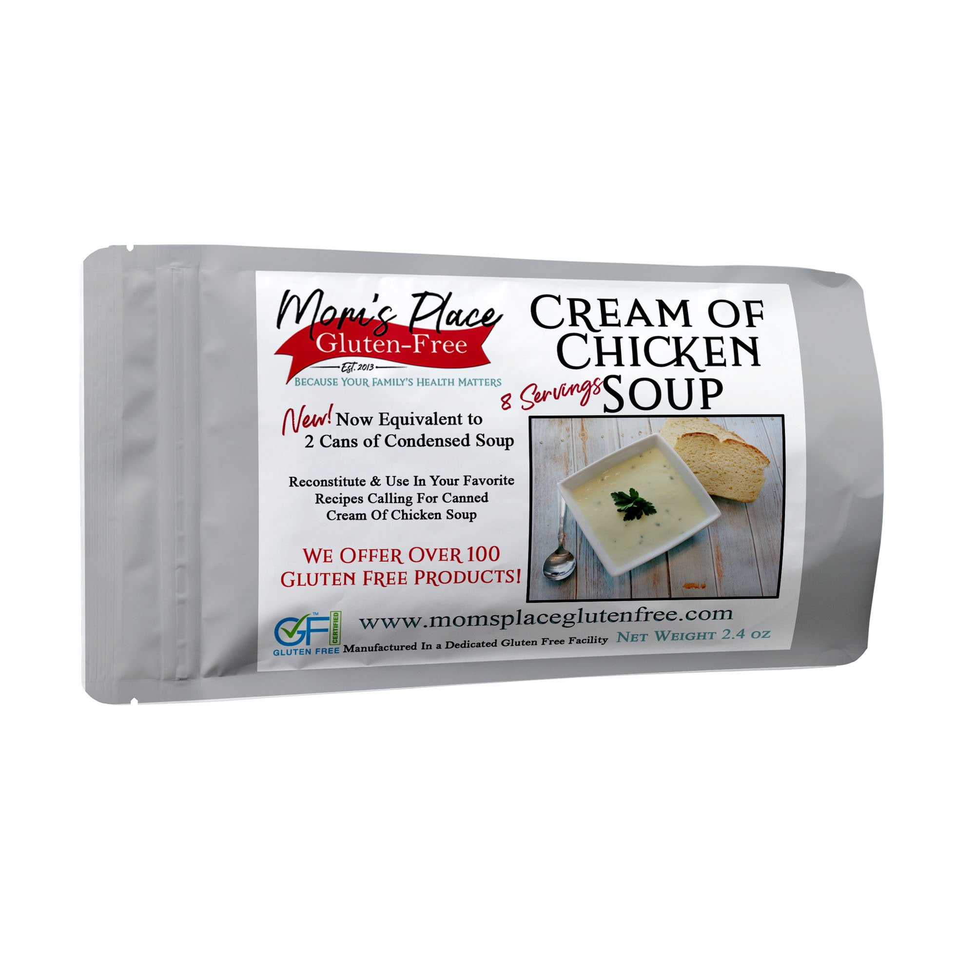 Mom’s Gluten Free & Dairy Free Cream of Chicken Soup Mix (2-Pack), Equal to 4 Cans of Condensed Soup