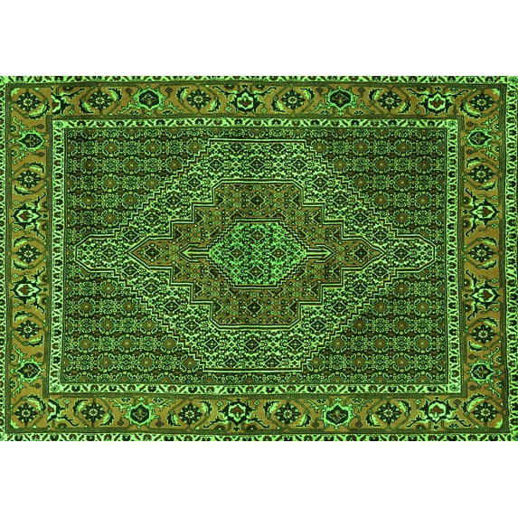Ahgly Company Indoor Rectangle Persian Green Traditional Area Rugs, 8' x 12'