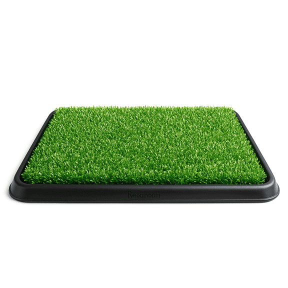 Indoor Dog Potty Training Grass Pad with Tray – Reusable Pet Toilet for Puppies & Senior Dogs – Non-Slip, Easy to Clean Artificial Grass Mat – Sustainable Pee Pad for Apartments & Indoor Use