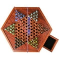 thumbnail image 2 of Portable Chinese Checkers Board Game Chinese Checkers Board Game with Marbles Wooden Board Game Hexagon Chinese Checkers Family Game Set Drawer Storage, 2 of 6