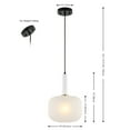 thumbnail image 3 of SAFAVIEH Naois LED White Glass Pendant Light with White Shade, 3 of 8