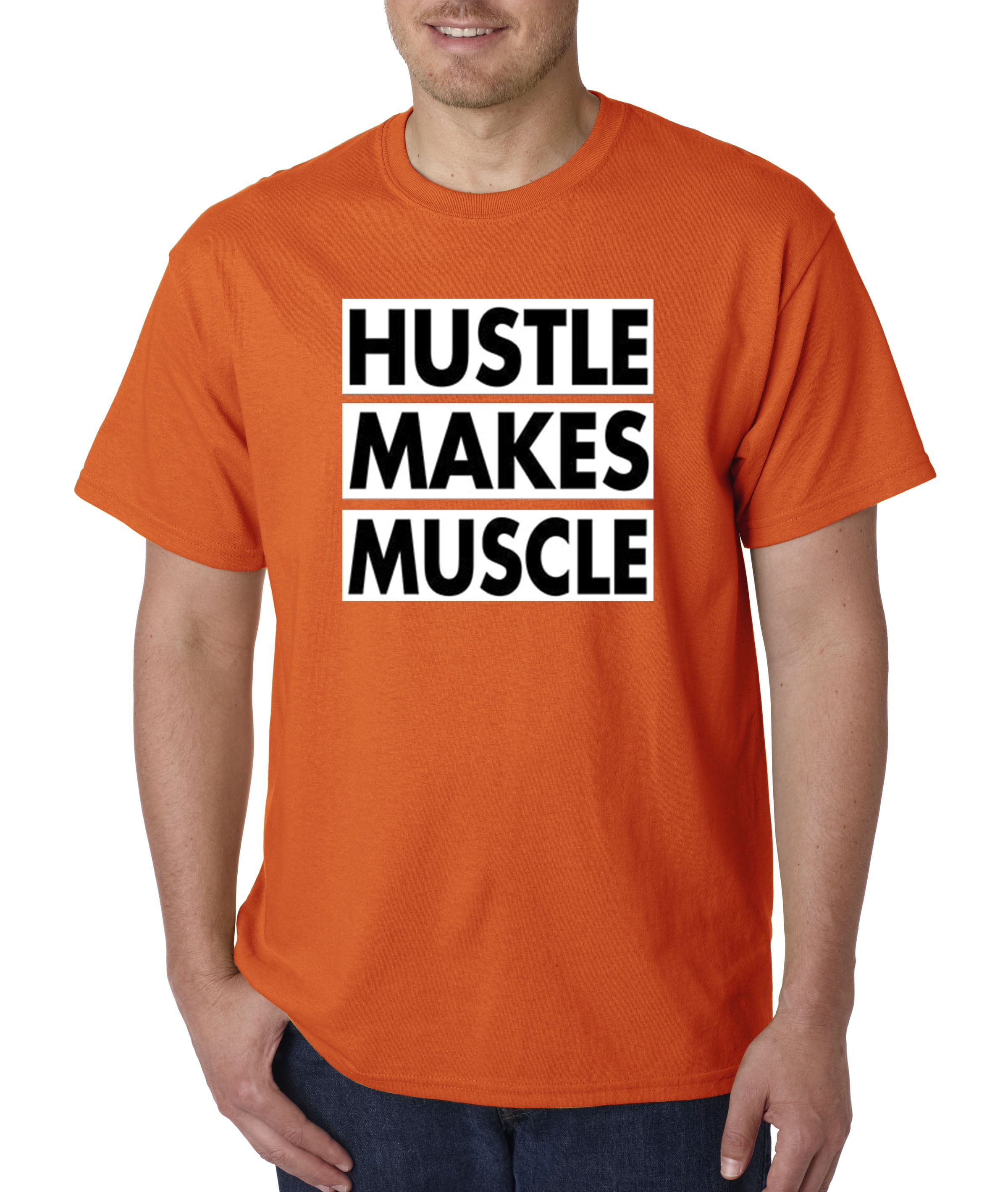 New Way - 646 - Unisex T-Shirt Hustle Makes Muscle Gym Workout Training - Walmart.com - Walmart.com