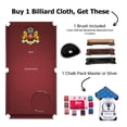 thumbnail image 2 of Simonis 860 Pool Table Cloth Replacement Kit for 8 FT Tables Includes Precut Bed and Rail Cloth, Horsehair Brush, Spots, and Chalk (Burgundy), 2 of 9