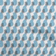 oneOone Georgette Viscose Light Blue Fabric Block Sewing Material Print Fabric By The Yard 42 Inch Wide-UO