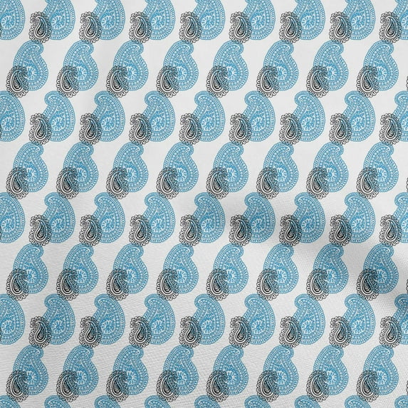 oneOone Cotton Poplin Light Blue Fabric Block Quilting Supplies Print Sewing Fabric By The Yard 42 Inch Wide-T6