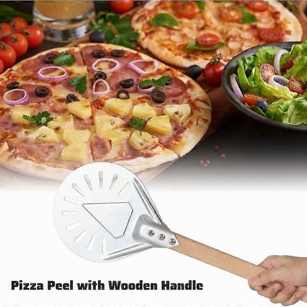 Pelle à Pizza Ronde Perforée En Aluminium  Longueur Du Manche 120 Cm Dimensions De Pizza 33 Cm 93660693