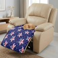 thumbnail image 3 of ZIATUBLES Navy Blue American Flag Star Printed Recliner Chair Cover, Universal Polyester Sofa Seat Cushion Cover with Side Flaps for Secure Fit, Washable Furniture Protector for Living Room, 3 of 8
