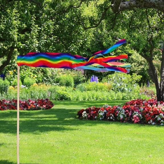 HOOWIFFY Wind Tube Windsock Satin 1Pack Outdoor Garden Decorative Garden Accessories