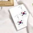 thumbnail image 4 of Leather Star Hook Earrings South Korean Flag Print Earring Dangle Drop Earring For Women, 4 of 6