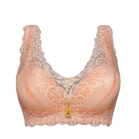 

Mackneog Best Bras for Women Women Bra No Rims Lace Beautiful Back Anti-burnout Breast-feeding Underwear Polyester Push Up Bras for Women
