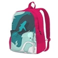 thumbnail image 1 of XMXY Backpack Laptop Bag for Women, Lightweight Backpack for Travel School Bookbag Casual Work Green Marine Life Art Backpack Pink, 1 of 8