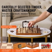 KFFKFF Magnetic Chess and Checkers Game Set, 15-inch Dual-Use, Foldable Wood Board for Kids and Adults, Includes Extra Queens, for Travel and Tournaments, Novices and Seasoned Players