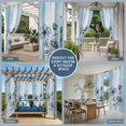 thumbnail image 5 of Blue Flower Outdoor Curtains for Patio Waterproof,Windproof Privacy Curtains with Weighted Bottom,Retro Gradient Texture Painting Plant Leaf Outside Drapes for Picnic Garage Yard 54"x108" 2 Panel, 5 of 8