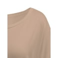 thumbnail image 5 of Womens Short Sleeve Boat Neck Side Shirring Dolman Drape Top, 5 of 6