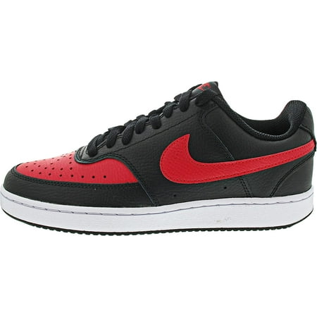 Nike Court Vision Low Next Nature FJ0685-010 Mens Black Red Leather Shoes NAP139 (9.5)